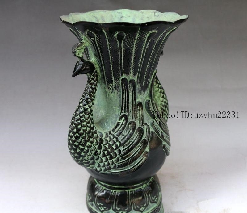 孔雀を模した青銅器花瓶  装飾品 現代工芸品 美術品 置物 クジャク 置物 装飾品 現代工芸品美術品 孔雀を模した青銅器花瓶