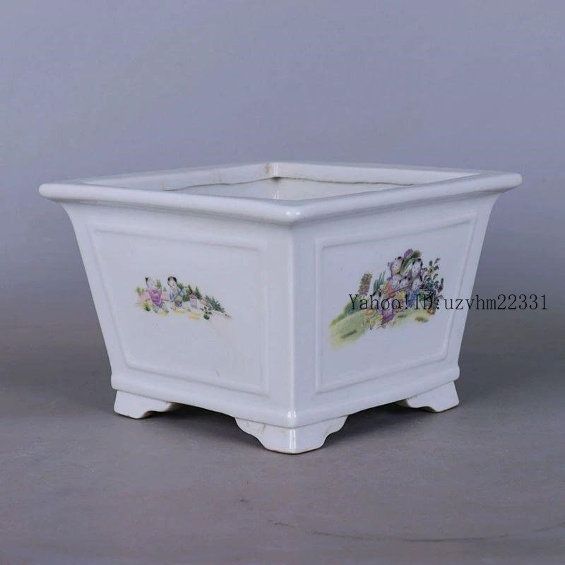 景徳鎮 粉彩四方童子図花鉢 多肉菖蒲盆栽 植木鉢 小品盆栽鉢 大品盆栽鉢 景徳鎮 粉彩四方童子図花鉢 多肉菖蒲盆栽 植木鉢 小品盆栽