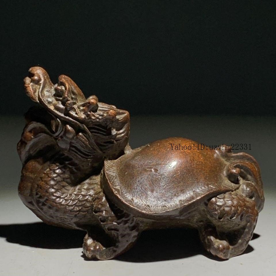 銅細工 竜亀 文房器 茶寵 置件 保っ 装飾品 工芸品