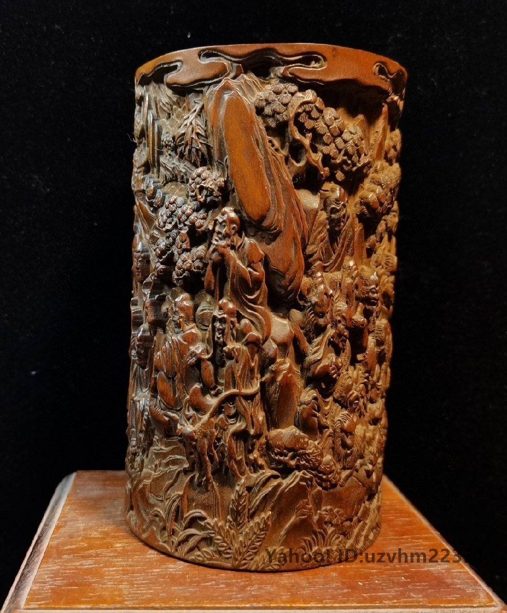 古銅筆立 筆筒 寺院 時代物 書道具 骨董 古美術 毛描き 数寄者