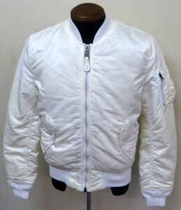 ☆ALPHA アルファ フライトジャケット MA-1 SLIM FIT ホワイト Sサイズ USED品☆