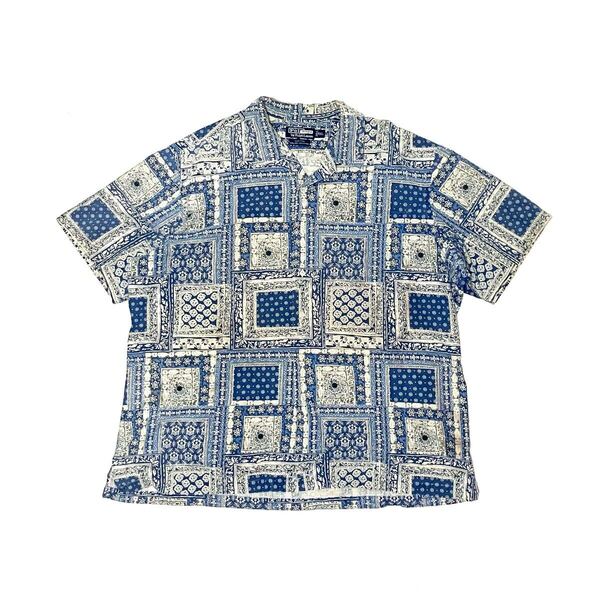XXL ポロ ラルフローレン ペイズリー柄 バンダナ柄 パッチワーク シャツ クレイトン CLAYTON 半袖 総柄 開襟 ヴィンテージ Polo アロハ.2
