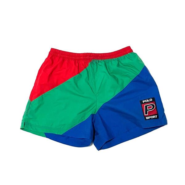 M POLO SPORT ポロスポーツ ナイロンショーツ 3カラーブロック 短パン ショートパンツ ハーフパンツ 90’s 90年代 ラルフローレン