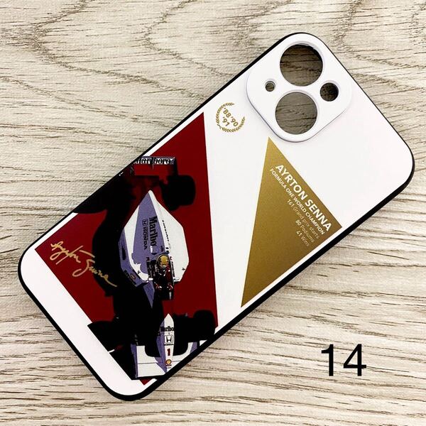 アイルトン・セナ ワールド チャンピオン 白 iPhone 14 ケース F1 マクラーレン ホンダ McLaren Honda スマホ