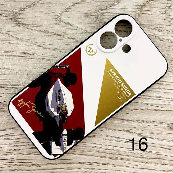 アイルトン・セナ ワールド チャンピオン 白 iPhone 16 ケース F1 マクラーレン ホンダ McLaren Honda スマホ