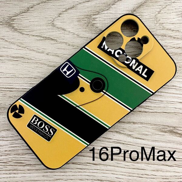 アイルトン・セナ ヘルメット デザイン iPhone 16 Pro Max ケース F1 マクラーレン ホンダ ブラジル スマホ