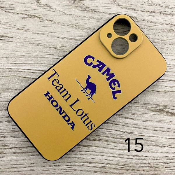 キャメル ロータス ホンダ iPhone 15 ケース F1 アイルトン・セナ スマホ