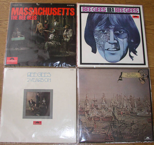 ◎ザ・ビー・ジーズ(The Bee Gees) LPアルバム4枚セット:マサチューセッツ/アイディア/ツー・イヤーズ・オン/トラファルガー