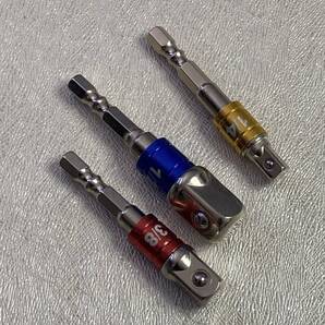 送料無料 ソケットアダプター インパクトドライバー 電動ドライバー チャック 3本セット 変換ソケット