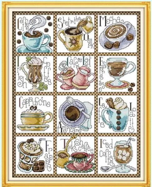 【送料無料・匿名配送】クロスステッチキット 12月珈琲 コーヒー coffee 14CT 38×48cm 刺繍 ラスト1