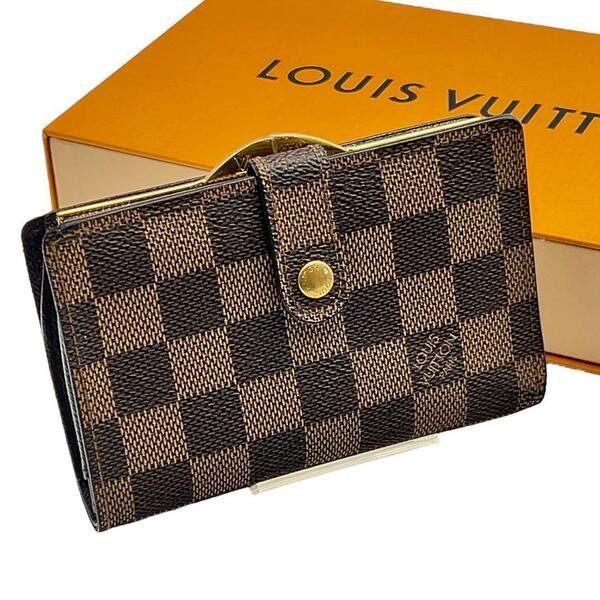 【最高級】Louis Vuitton ヴィトン ルイヴィトン ダミエ ポルトフォイユ ヴィエノワ がま口 財布 長財布 カードケース 定期入れ 折り財布