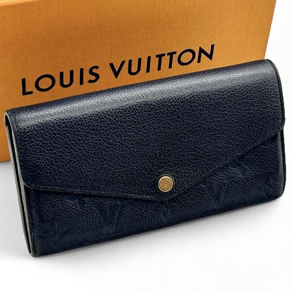 【極上美品】Louis Vuitton ヴィトンルイヴィトン ポルトフォイユ サラ 長財布 財布 レザー メンズ フラップ モノグラム ノワール M61182