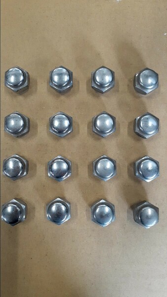 ホイールナット M12×P1.5 21HEX 全高約22mm テーパー座 袋 メッキ 社外品 16個セット 中古品 トヨタ ダイハツ マツダ 三菱