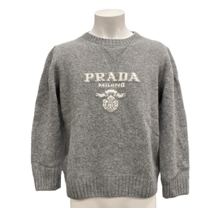 PRADA PRADA свитер с длинными рукавами/трикотаж Размер 44 S P24G1V S211 - Шерсть, кашемир серый мужской размер 44/логотип/длинные рукава Красивый топ