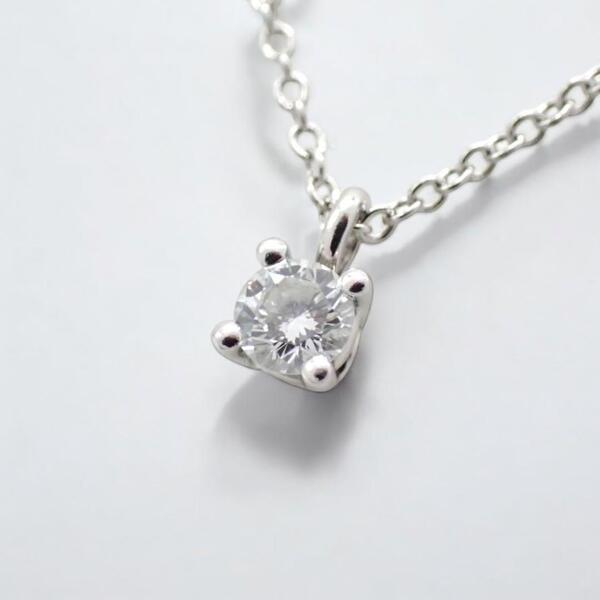 箱付き Tiffany & co. ティファニー ソリティア ソリテール ネックレス ペンダント ダイヤ ダイヤモンド レディース Pt950 プラチナ 2456