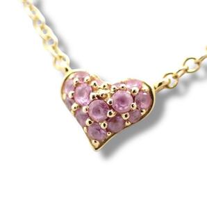 ギャラ Ponte Vecchio ポンテヴェキオ ハート ネックレス ペンダント パヴェ 0.17ct ピンクサファイア K18 PG 750 ピンクゴールド 3555