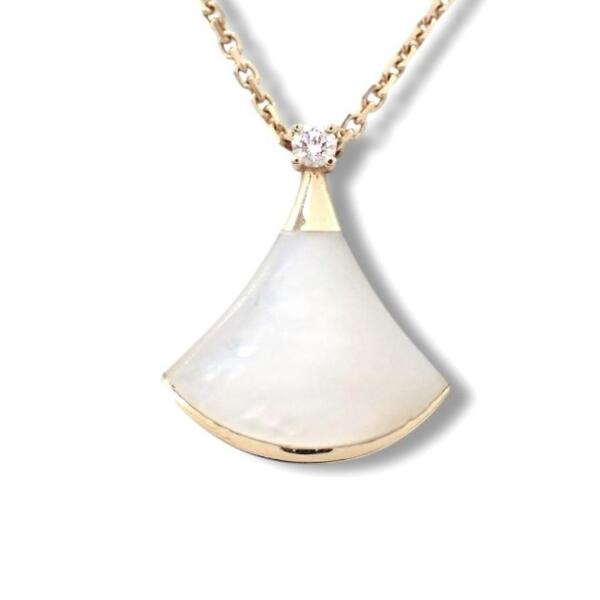 箱 BVLGARI ブルガリ ディーヴァドリーム マザーオブパール ダイヤ ダイヤモンド ネックレス 750 K18PG ピンクゴールド ペンダント 3586