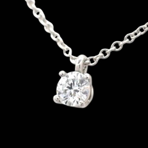 Tiffany & co. ティファニー 3.9mm ダイヤ ダイヤモンド ソリティア ソリテール ペンダント ネックレス 40cm プラチナ Pt950 3589