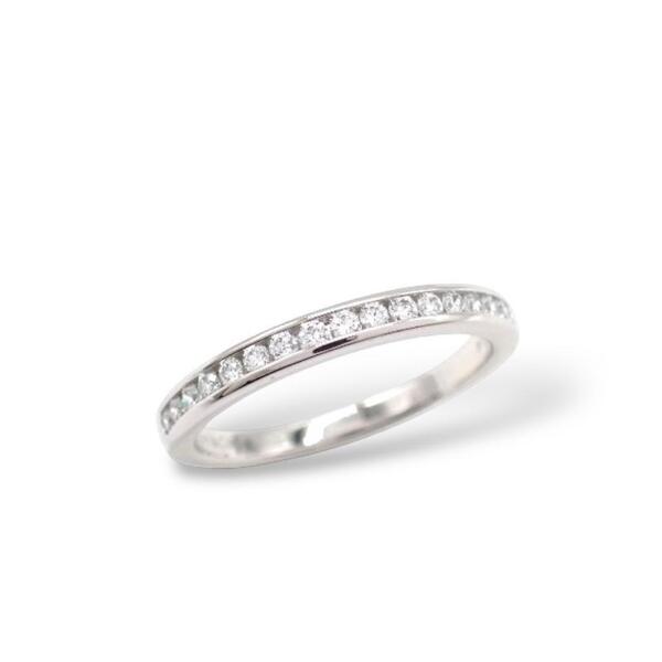 箱 Tiffany & co. ティファニー ダイヤ ダイヤモンド ハーフサークル リング チャネルセッティング エタニティ 9号 プラチナ Pt950 3591