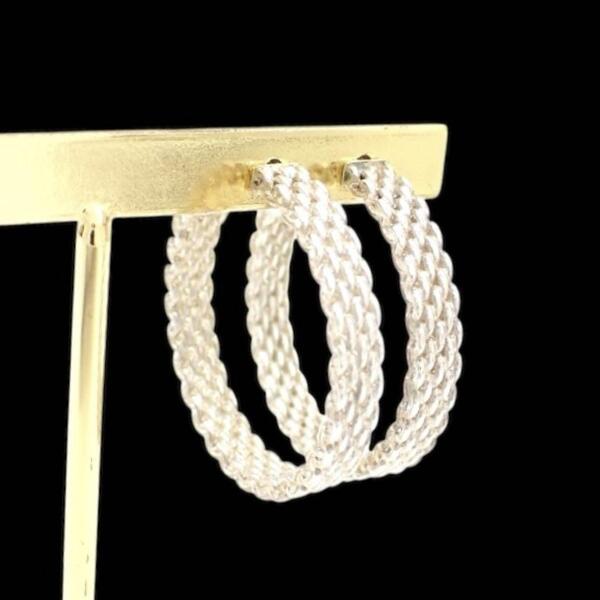 Tiffany & co. ティファニー サマセット ラージ 3.2cm フープ ピアス フープピアス メッシュ 925 シルバー スターリングシルバー 3601