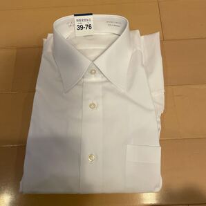 送料無料 新品 長袖ワイシャツ 39-76 ② 白無地 形態安定加工 ホワイト 送料込み