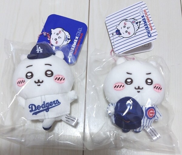 ★タグ付★ちいかわ MLB 東京シリーズ ドジャース カブス コラボ マスコット ぬいぐるみ ハチワレ うさぎ 野球 キーチェーン