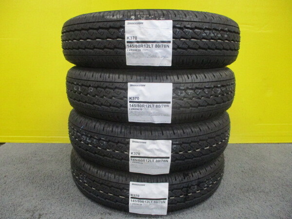 新品4本■全国送料込み\17,000円■145/80R12LT 80/78N(145R12 6PR相当) ブリヂストンK370■軽トラ軽バンエブリーNバンキャリーハイゼット等