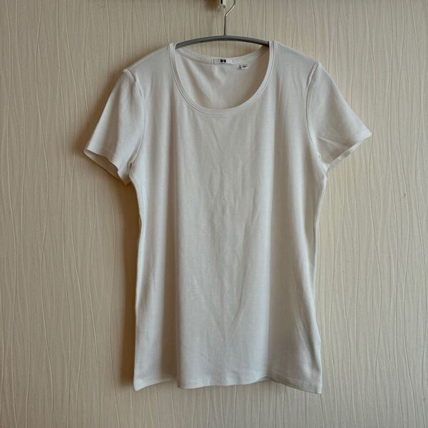 UNIQLO クルーネック 半袖Tシャツ ホワイト 白 Lサイズ 半袖カットソー ユニクロ