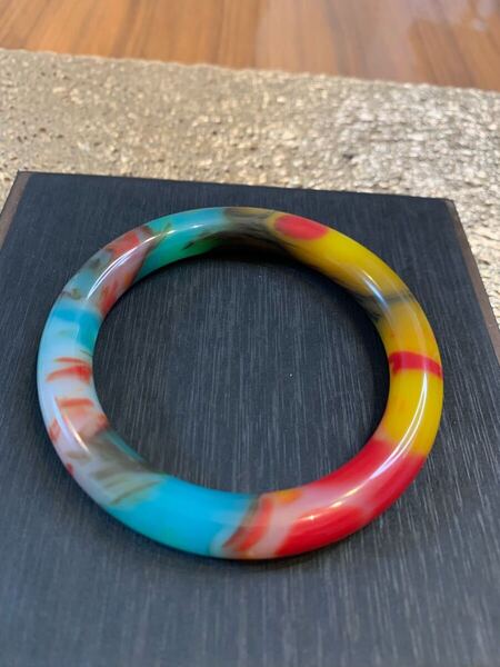 M-290 天然石 七彩玉 バングル 腕輪 内径58mm