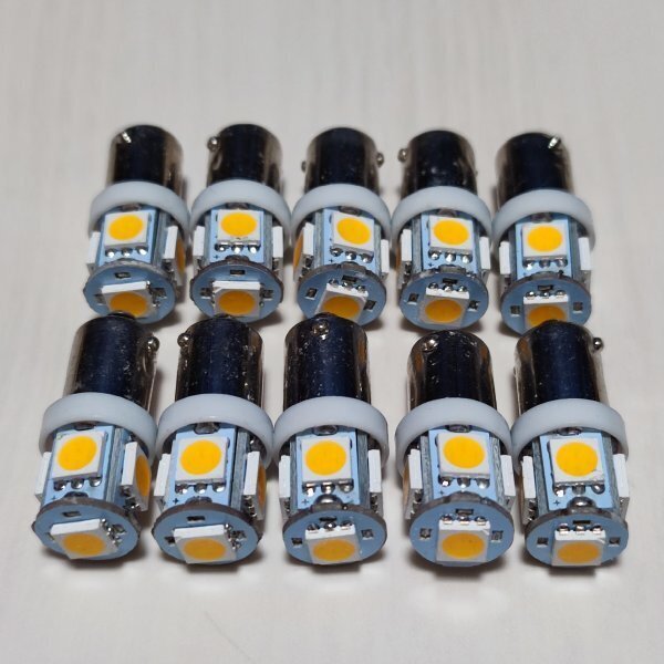 30個 電球色 角マーカー用 BA9S 12V 24V LED 暖色 ウォームホワイト 白 デコトラ レトロ G14 車高灯 ルームランプ
