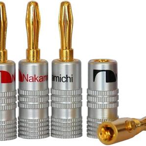 D17匿名配送#Nakamichi ナカミチ 金メッキ バナナプラグ 4本