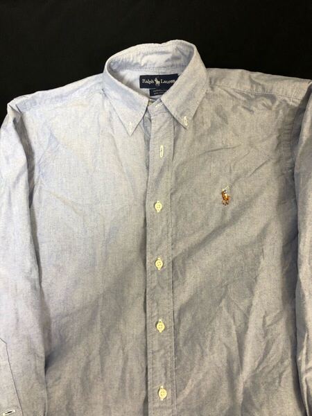 polo ラルフローレン ボタンダウンシャツ 100%コットン ブルー 送料無料