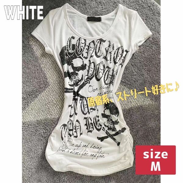 y2k Tシャツ 平成ギャル フェアリーグランジ 姫ロリ スカル 細見え