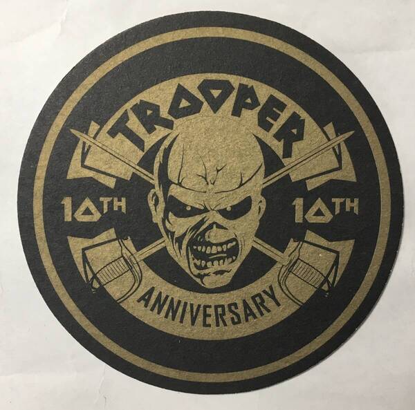 IRON MAIDEN TROOPER BEER 10TH ANNIVERSARY 紙製コースター UK製 約11㎝