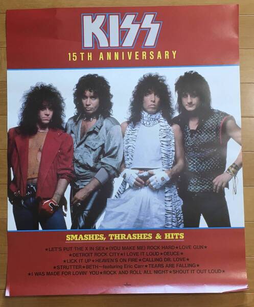 KISS 15TH ANNIVERSARY NIPPON PHONOGRAM CO. LTD PROMO POSTER SMASHES, THRASHES & HITS