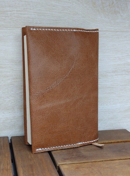 ブックカバー 文庫本サイズ 本革 レザー ブラウン ハンドメイド