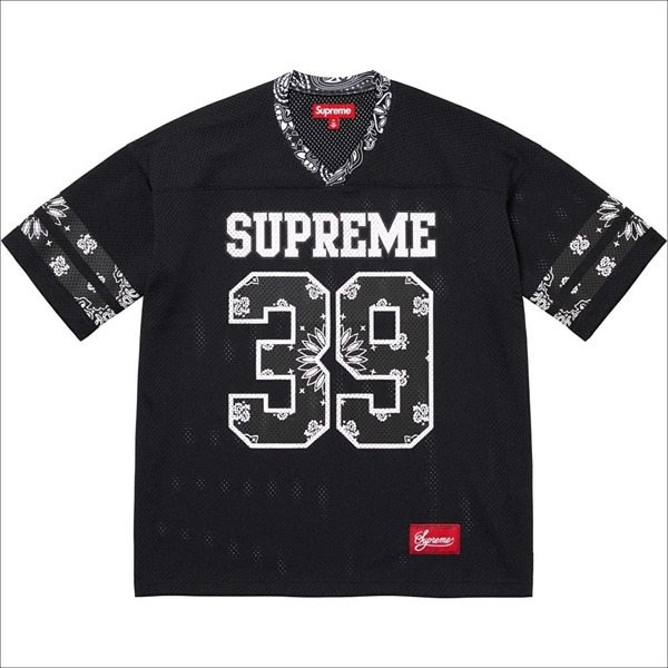 新品未開封 Supreme Bandana Football Jersey Black Tシャツ 25SS 黒 バンダナフットボールジャージ