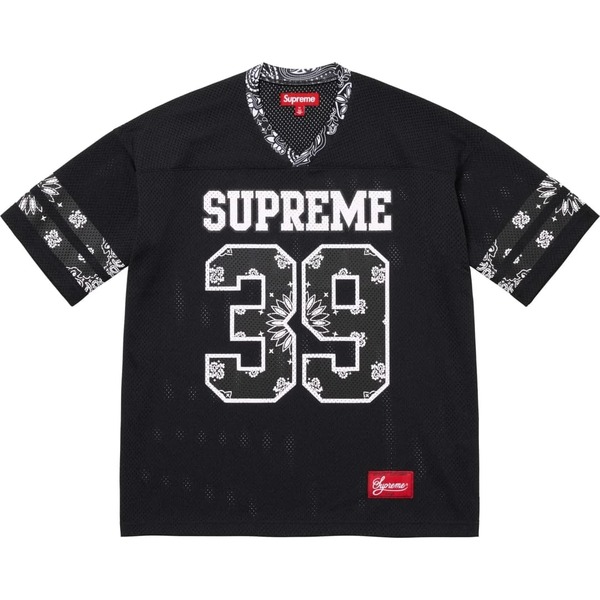 新品未開封 Supreme Bandana Football Jersey Black Tシャツ 25SS 黒 バンダナフットボールジャージ