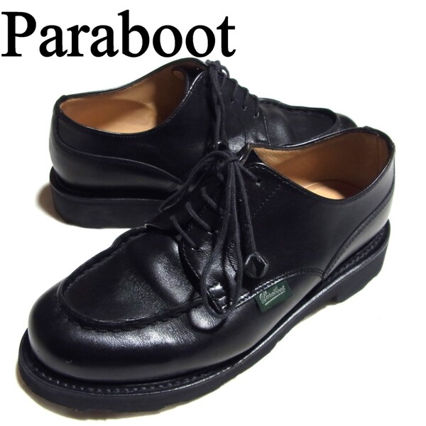 美品 Paraboot パラブーツ CHAMBORD シャンボード Uチップ レザー シューズ 3 F 黒 ブラック レディース