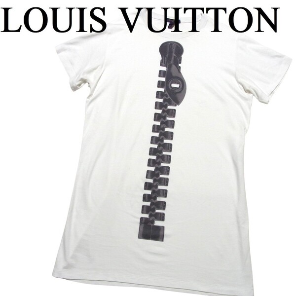 23SS LOUIS VUITTON ルイヴィトン ジッパー プリント Tシャツ ドレス ワンピース L 白 RW231B 139 FOJD90 ZIPPER PRINT T-SHIRT DRESS