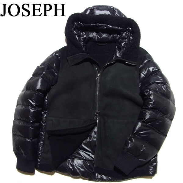 定価32万 JOSEPH ジョセフ ムートン 切替 ダウン ジャケット 48 黒 ブラック LWJHIW0502 ジョゼフ オム