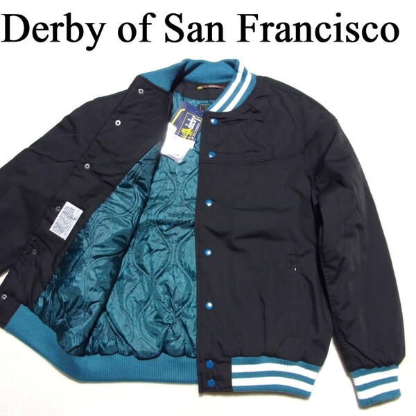 新品 Derby Of San Francisco ダービーオブサンフランシスコ 308 ダービー ジャケット L ブラック × ティール × ホワイト ペイズリー