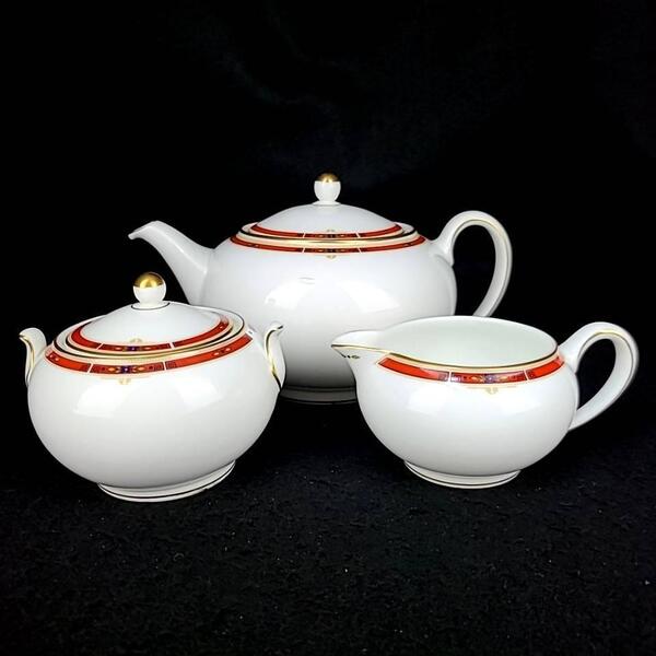 /良品/ウェッジウッド WEDGWOOD コロラド ティーポット シュガーポット クリーマー 3点セット 廃番 希少 レア