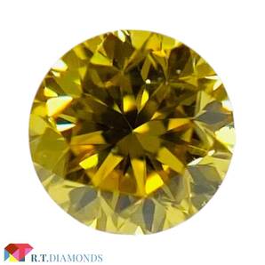 FANCY VIVID YELLOW 0.107ct RD/RT3231/CGL