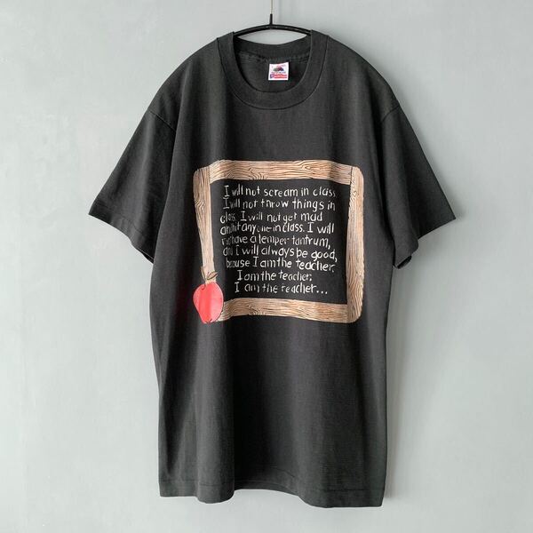 90’s Fruit of the Loom ヴィンテージTシャツ 黒ブラックL フルーツオブザルーム 1990's vintage t-shirt black
