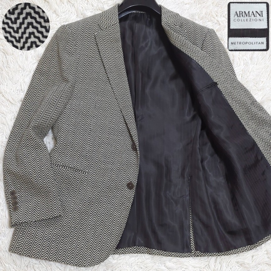 美品 ARMANI COLLEZIONIチェックテーラードジャケット紺 56 Yahoo!オークション -「armani collezioni ジャケット