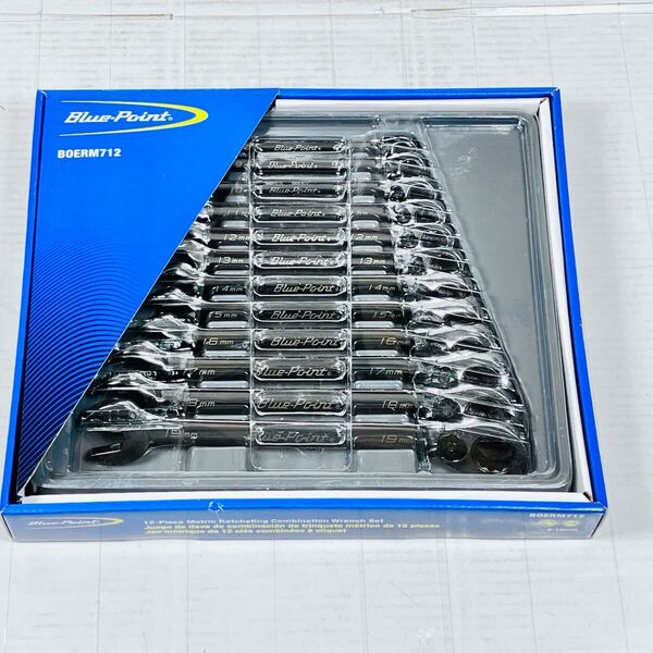 未使用品 ブルーポイント 15°オフセット ラチェッティング コンビネーションレンチセット 8〜19mm 12pcs BOERM712 Blue-Point