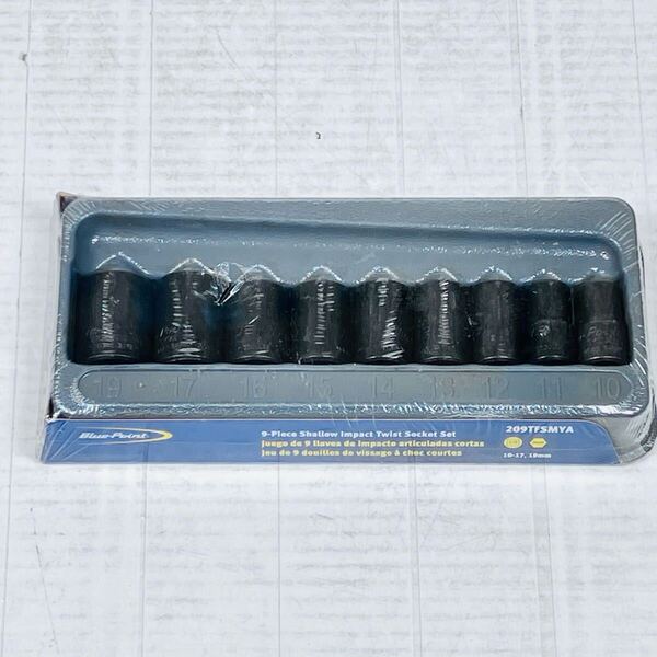 未使用品 ブルーポイント 差込角3/8" シャローインパクトツイストソケット 9pcs 10〜17、19mm 209TFSMYA Blue-Point