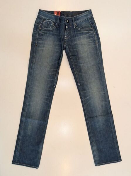 7758【新品タグ付き】G-STAR RAW ジースターロウ CORVET STRIGHT WMN デニムパンツ ユーズド加工 ストレートフィット W25
