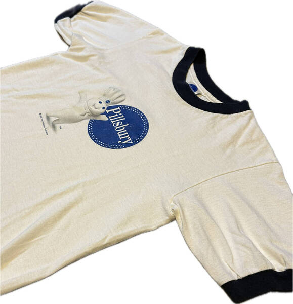 ◆即決送料込み◆97年アメリカ製DoughboyドゥボーイリンガーTシャツ◆Pillsbury古着トリム企業90sビンテージヴィンテージピルズバリー